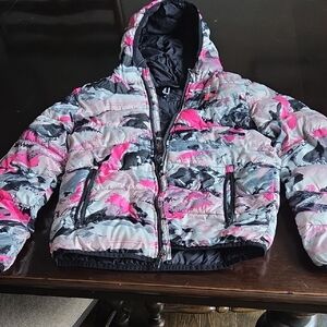 Under Armour Kids Pink and Gray Puffer Jacket